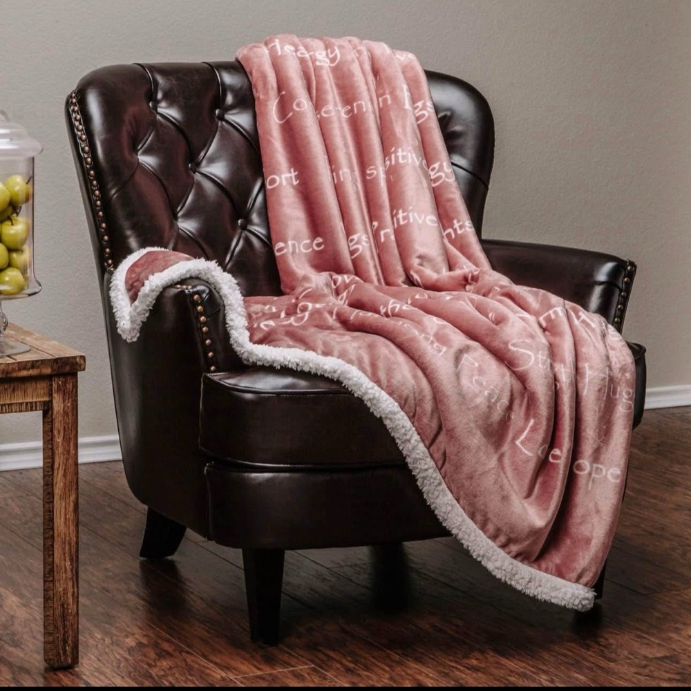 Chanasya Healing Warm Hugs Gift Throw Blanket - Sympathy Gift Breast Cancer Rose